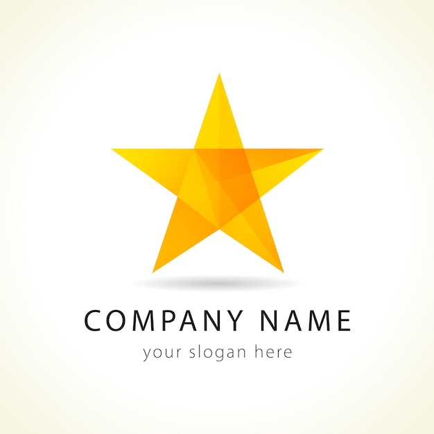 Vector star logo Celebrities sports business leadership award celebrating symbol Yellow sign