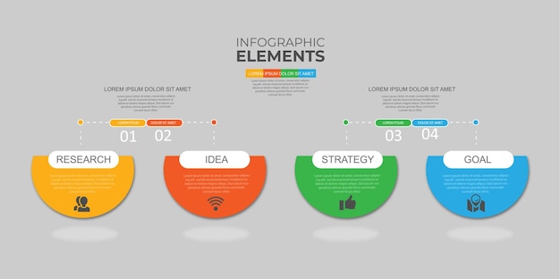 Vector step chart business infographic design flow elements