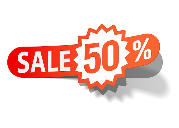 vector sticker 50 percent discount