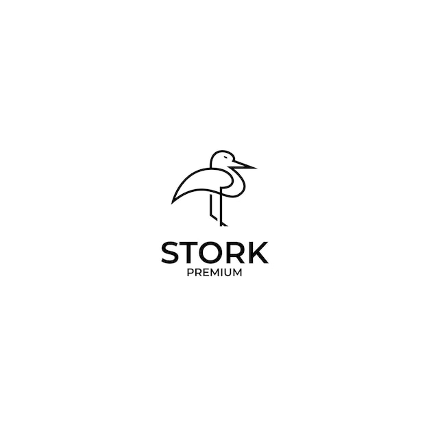 Vector stork bird logo design vector illustration