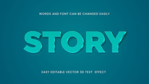 Vector story 3d editable text effect design