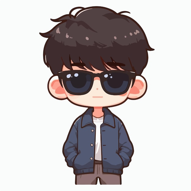 Vector of a stylish teenager with dark glasses