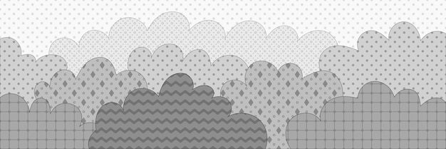 Vector stylization of clouds different textures geometric background