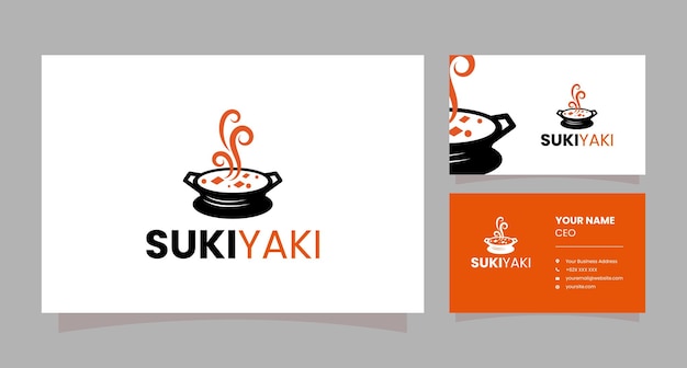 vector sukiyaki logo with business card