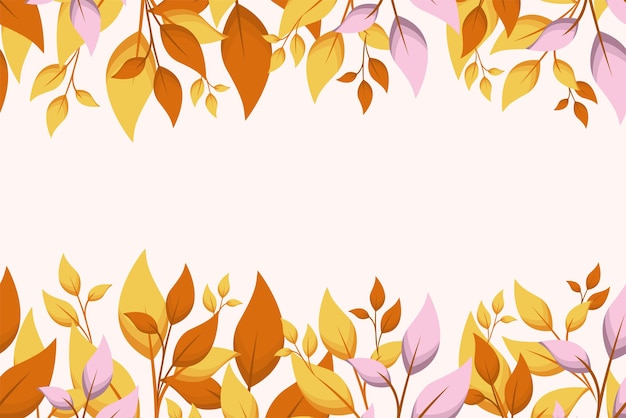 Vector summer background with leaves and twigs Seasonal banner or greeting card for discounts