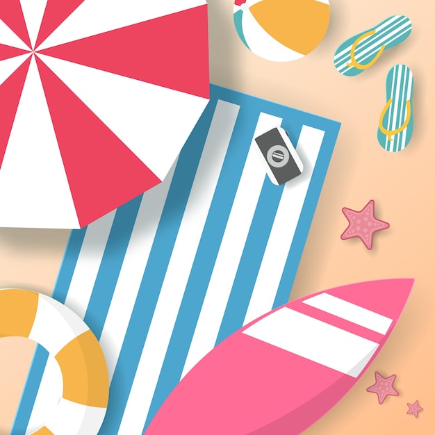 Vector of Summer poster, banner summer travel. Eps 10 vector.