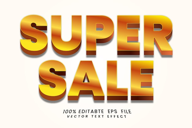 vector Super Sale 3d text effect Fully Editable