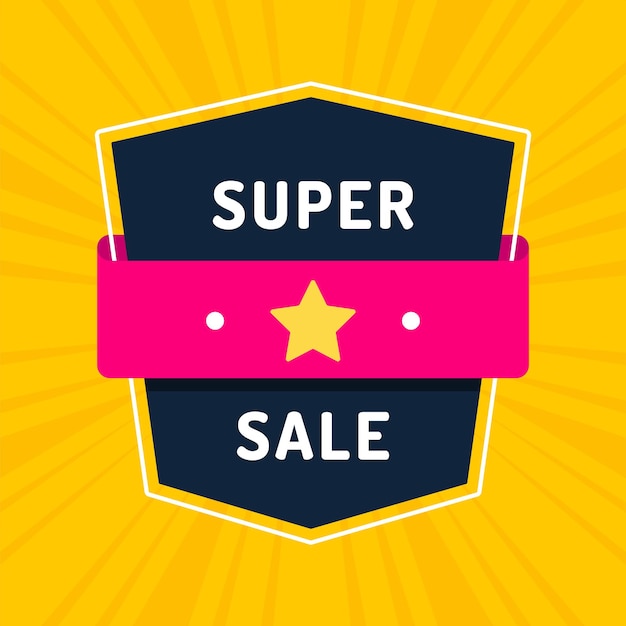 Vector super sale banner template design