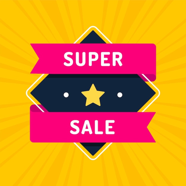 Vector super sale banner template design