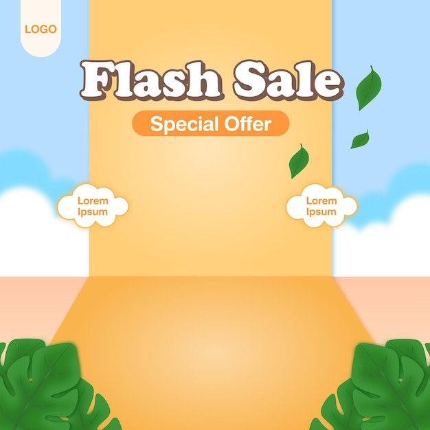 Vector super sale banner template with podium