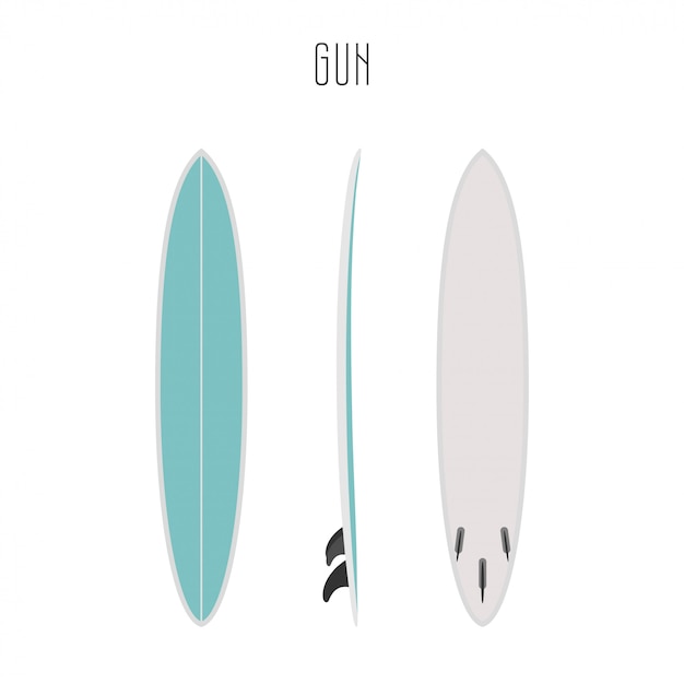 Vector surf gun board with three sides