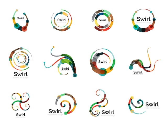 Vector swirl circle logo set