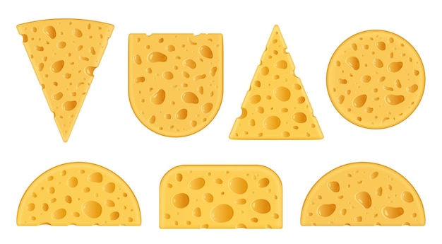 Vector swiss cheese detailed icons