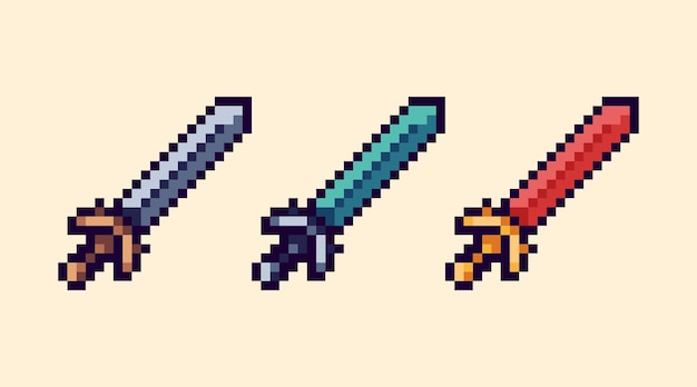 vector sword pixel art