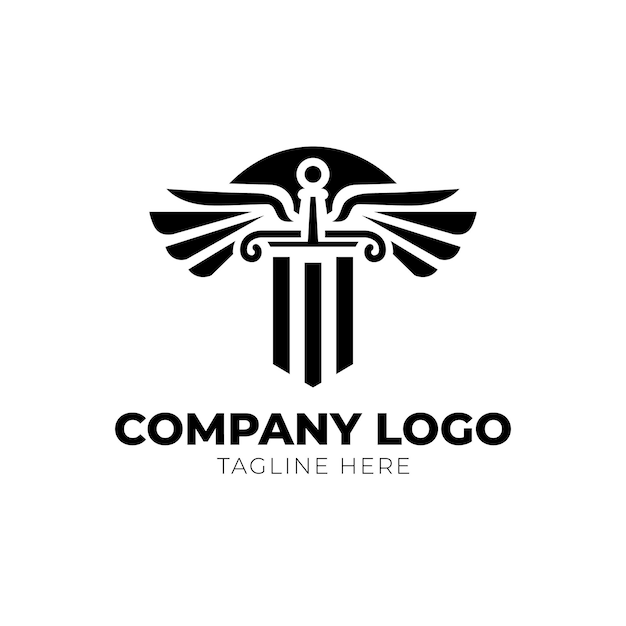 Vector sword and wing logo design