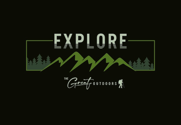 Vector t shirt design support adventure with hiker premium vector