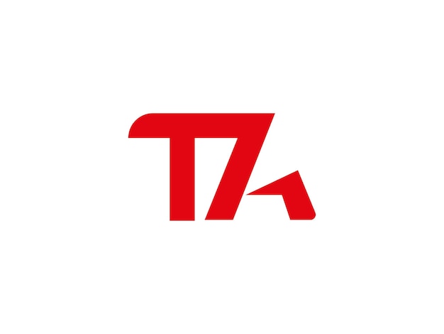 Vector TA logo TA design Black and red AT letter