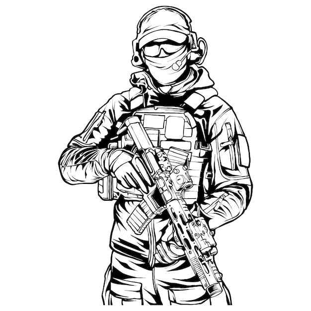 Vector vector tactical soldier us army