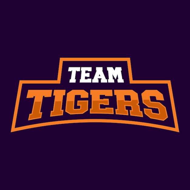 Vector team tigers Sports club text logo design