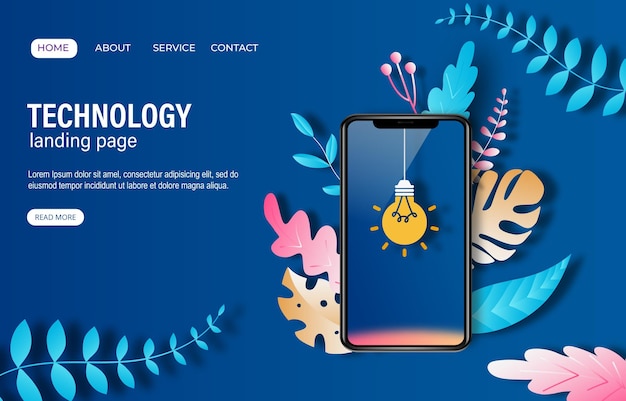 vector technology blue web model nature template