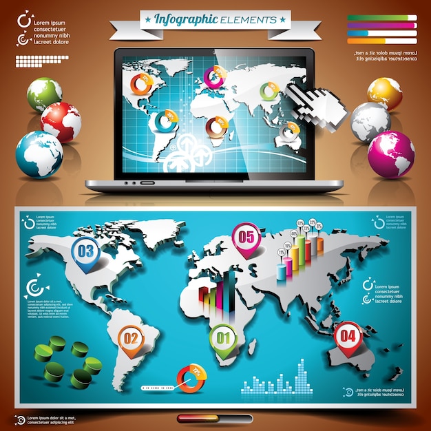 Vector technology design set of infographic elements