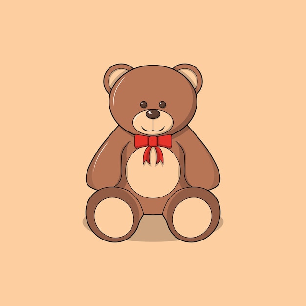 Vector of teddy bear flat design