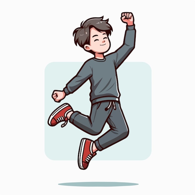 Vector vector of a teenager dancing happily