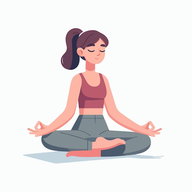 Vector vector of a teenager meditating