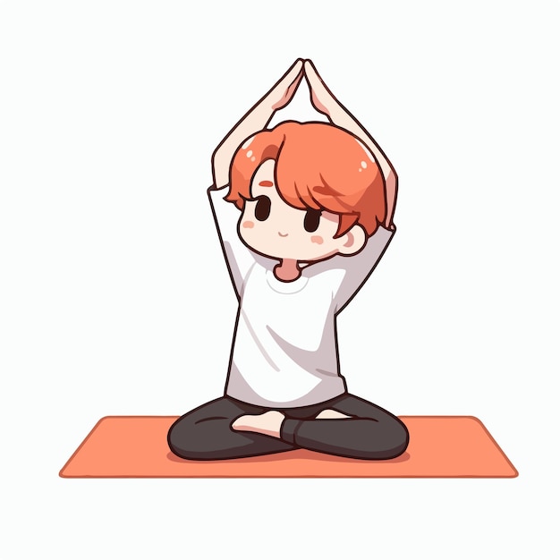 Vector of a teenager practising yoga