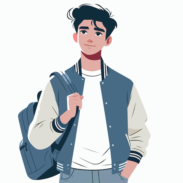 Vector of a teenager ready for Back to school