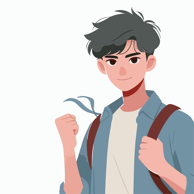 Vector of a teenager ready for Back to school