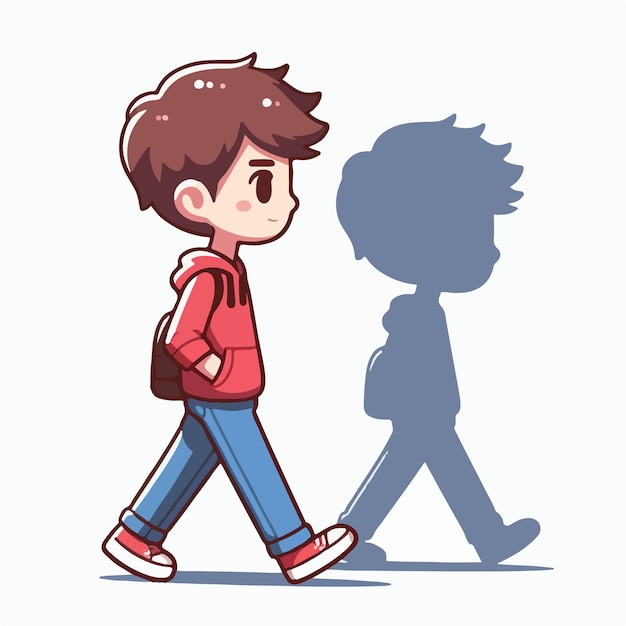 Vector vector of a teenager walking alone