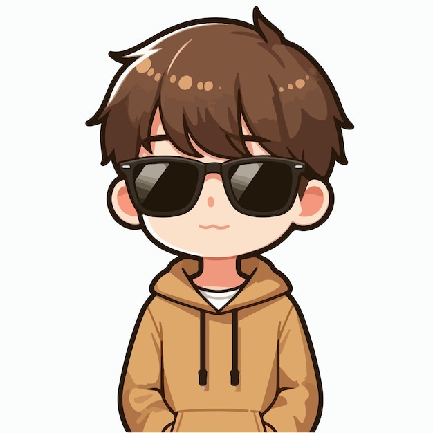 Vector of a teenager wearing sunglasses