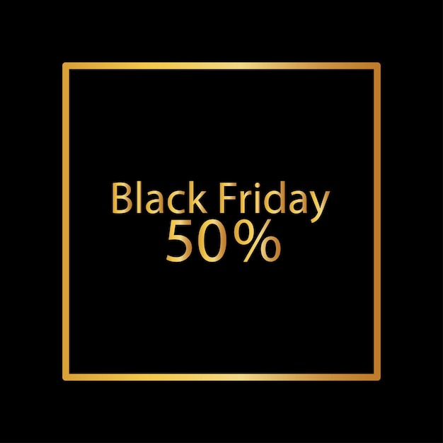 Vector template black Friday On a black background the golden inscription Black Friday Vector