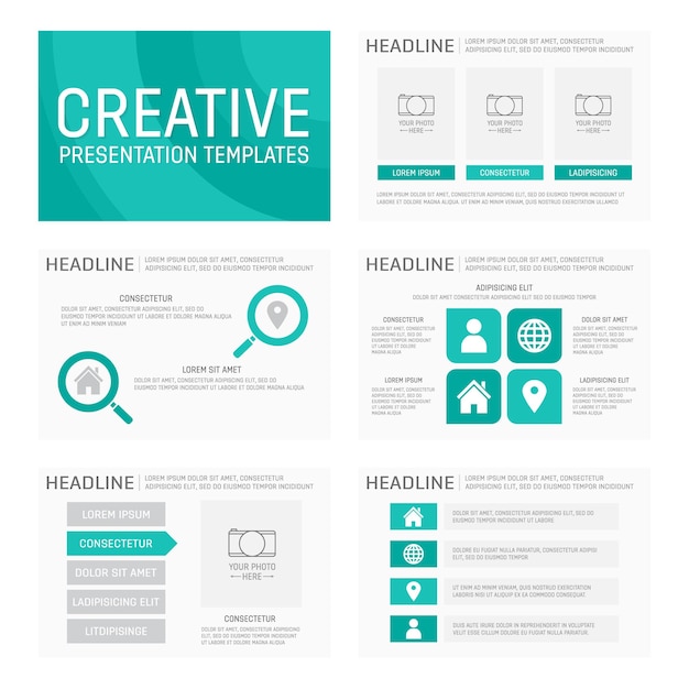 Vector template for multipurpose presentation slides with graphs and charts Infographic elements