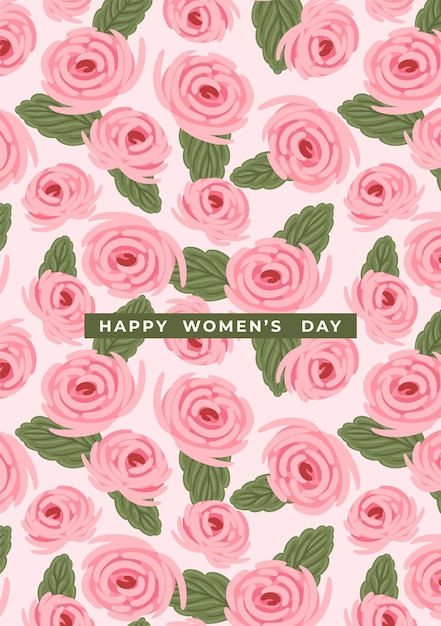 Vector template with beautiful flowers Design concept for International Women s Day and other