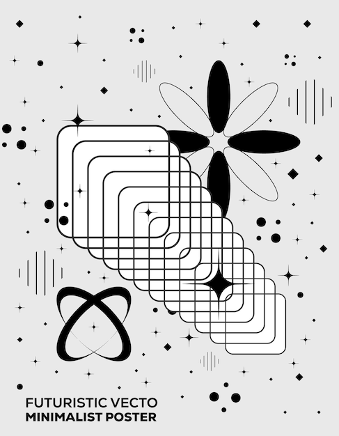 Vector Template with Black and White Illustration of A Flower and A Butterfly Effect