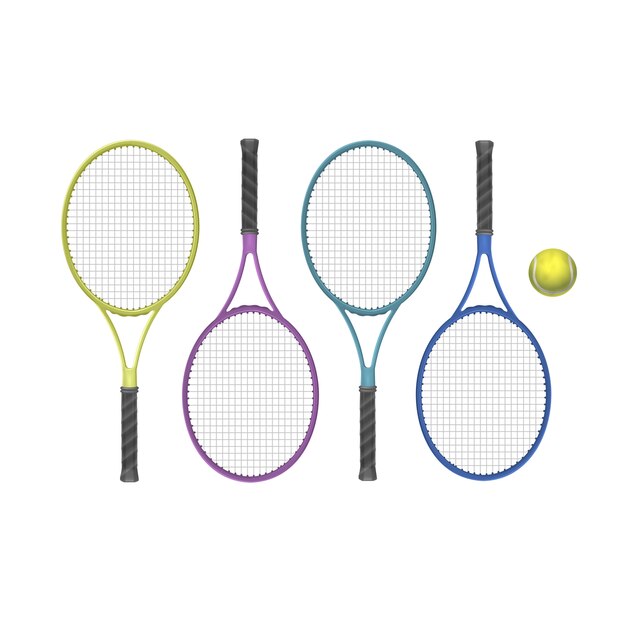 Vector Tennis Rackets with Ball