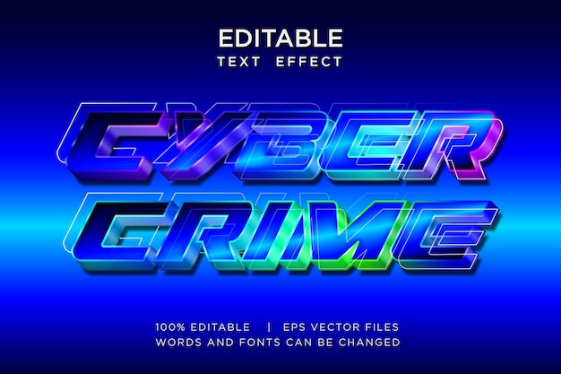 VECTOR TEXT EFFECT IN CYBER CRIME STYLE