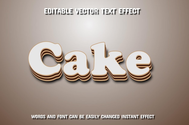 vector text effect editable cake