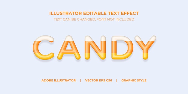 Vector text effect illustrator graphic style Corn Candy