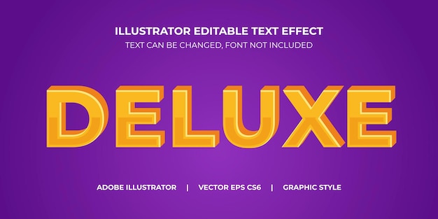 Vector Text Effect Illustrator Graphic Style Deluxe Title