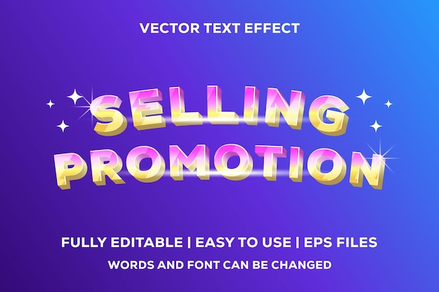 Vector text effect selling promotion fully editable