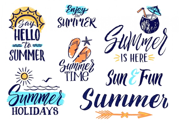 Vector text letters for summer time