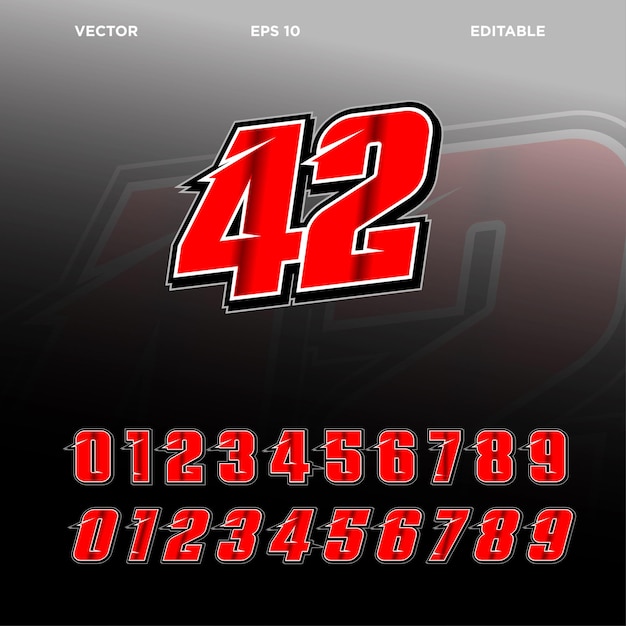 Vector text and number effect design