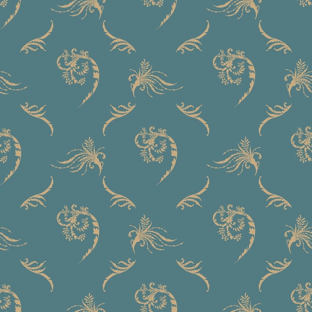 Vector textile wallpaper damask seamless pattern