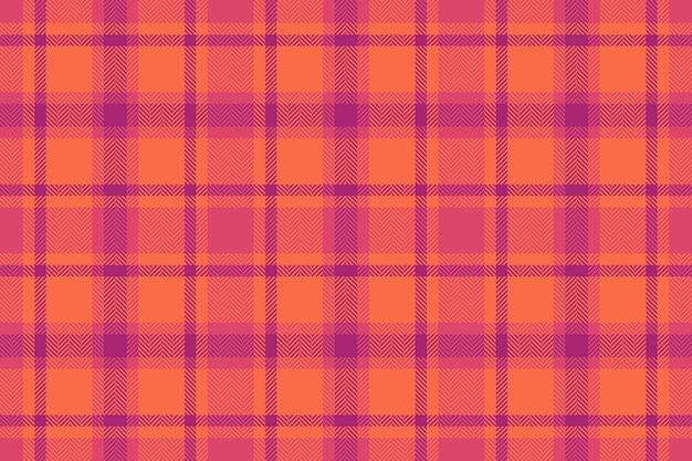 Vector texture plaid of fabric seamless pattern with a tartan background textile check in red and pink colors