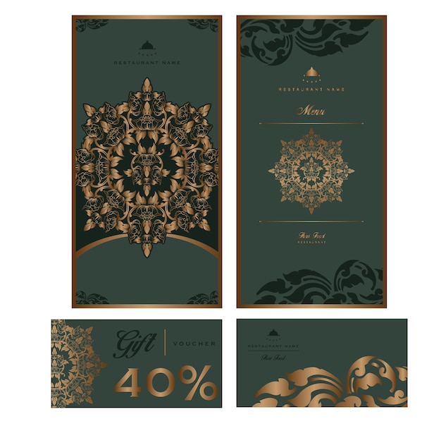 vector thai food restaurant menu template. 