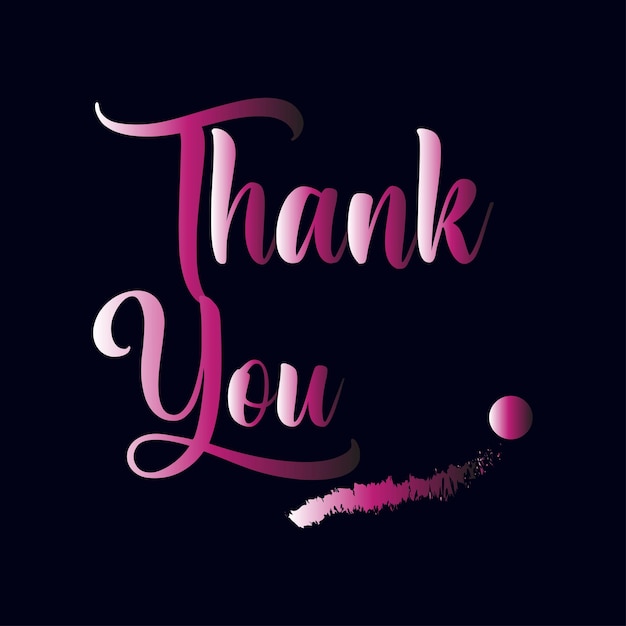 Vector thank you calligraphy lettering logo