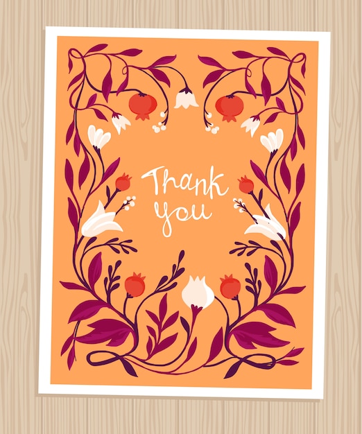 Vector thank you card in flat style